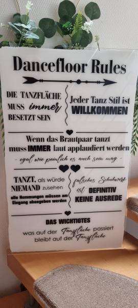 Vermietung - diverse Schilder für die Hochzeit.